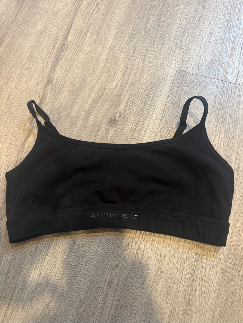 Alphalete Black Seamless Bralette with Thin Straps